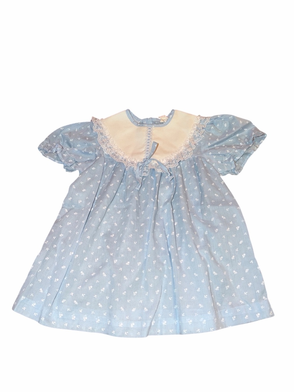 Vintage Roanna Light Blue Toddler Dress with Lace Trim Size 3T